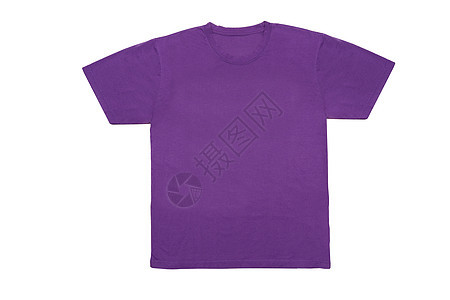 用于 Mock- Up 图形的孤立白紫T - 衬衫模板图片