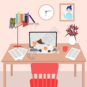 家里的办公桌  COVID-19 和在家工作的概念图片