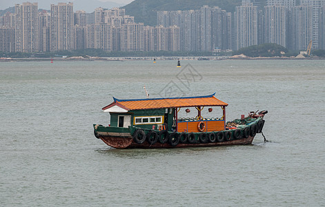 中国夏门附近Gulangyu岛渔船图片