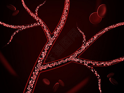 黑色背景静脉中红细胞的 3d 插图中风生物学感染宏观细胞心血管血小板凝块血流溪流图片