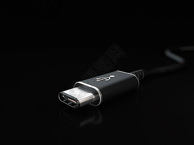 USB C 型或 USB 4 连接器电缆线艺术 3d 它制作图案电脑闪电规格界面公共汽车电缆插图标准剪贴速度背景图片