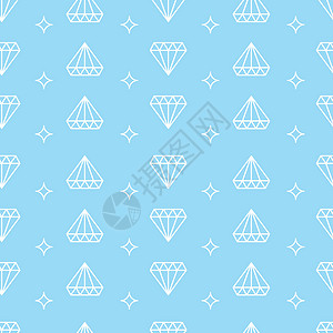 钻石背景白色插图蓝色水晶包装纸石头宝石珠宝墙纸背景图片