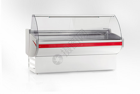 白色背景的冰箱显示Name以白色背景显示红色食物陈列柜展示架子零售冷却店铺玻璃冷却器图片