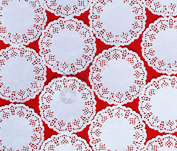 白色花边纸图抽象背景窗饰数字装饰品蕾丝创造力雕刻圆形红色图片