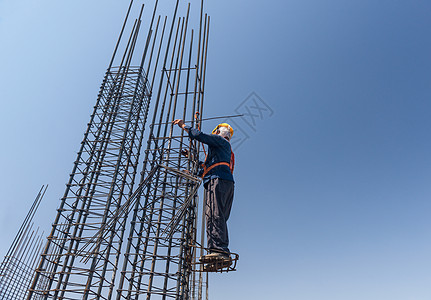 工作编织装置工程安全技术天空领带光束高层建筑建筑钢筋高度图片