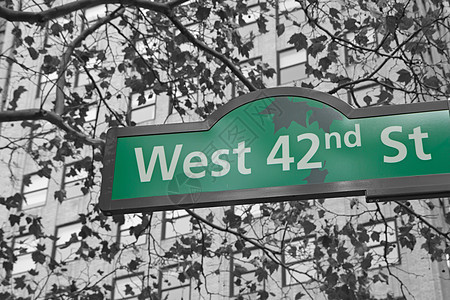 纽约市西42街的街牌图片