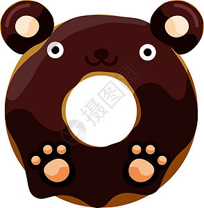 可爱的熊甜甜圈制作图案矢量背景图片