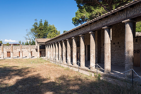 古罗马城市庞贝的废墟观光柱子遗产旅游建筑学旅行石头历史火山文化图片