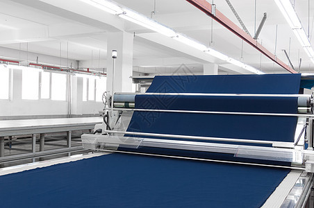 纺织和服装厂输送带织物机器蓝色腰带商业亚麻衣服棉布工作图片