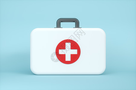 白色背景 3d 渲染的医疗包和紧急医疗设备治疗紧迫感手提箱服务保健工具医生救援药物安全图片