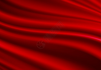 逼真的红色织物缎波背景纹理豪华矢量插图图片