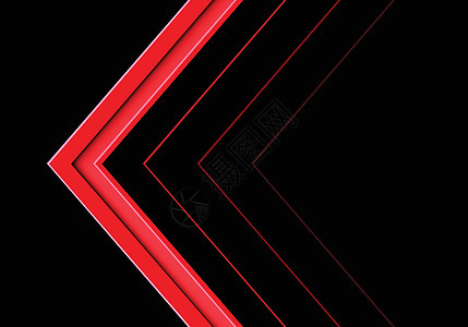 黑色设计现代未来主义背景矢量图上的抽象红色箭头方向图片