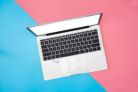 颜色背景上的顶上 Optop 视图互联网桌子金融眼镜笔记办公室电脑技术职场监视器图片