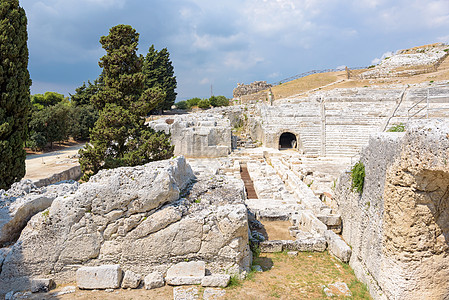 希腊古希腊锡拉丘兹剧院纪念碑历史地标考古学岩石建筑天空城市建筑学历史性图片