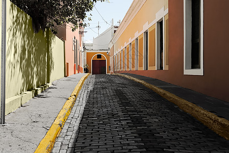 波多黎各圣胡安老城的阿莱图片