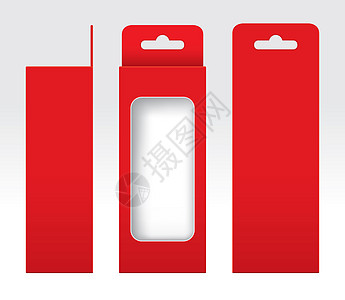 挂红盒窗口切出包装模板空白 空盒红纸板 礼品盒红牛皮纸包装纸箱 高级红盒空礼物盒推介会商品奢华品牌推广礼物盒子盒装纸盒图片