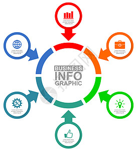 带有 6 个选项的概念说明的矢量图模板方案数据活力插图项目商业服务力量图表住房图片