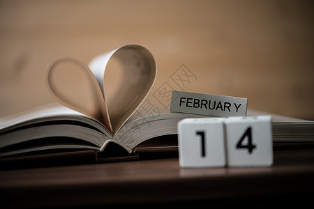 情人节日书第14天用于庆祝的心脏心浪漫小说教育作品页数阅读图书红色图片