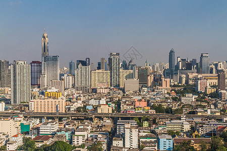 曼谷市风景和日间曼谷建筑 是泰国的首都 也是广受欢迎的旅游胜地 单位 千美元购物办公室旅行天际天空全景街道商业建筑学运输图片