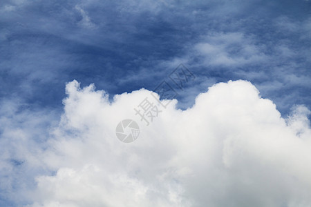美丽的蓝色天空 有云彩背景 夏季亮光明亮晴朗天气阳光靛青季节太阳气候活力环境天堂臭氧图片