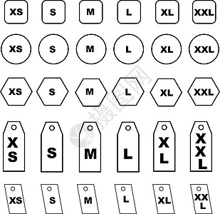 服装尺寸的符号图标集背景图片