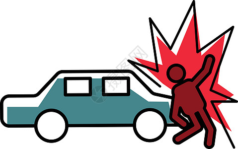 汽车撞人事故保险概念矢量图制作图案图片
