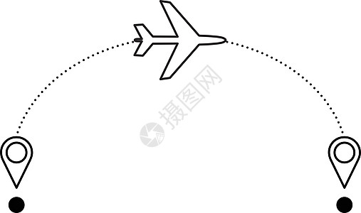 飞机与飞机飞行路线和位置背景图片