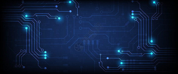 高科技数字数据连接系统电路计算互联网概念工程母板蓝色芯片木板电子图片