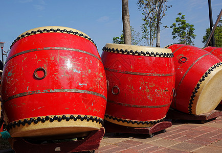 中国大鼓电话韵律音乐大头钉乐器遗产振动戒指圆柱传统图片