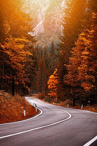 美丽的自闭膜颜色和一条山路 通往山脊的道路爬坡国家风景树木山脉沥青天空环境草地驾驶图片