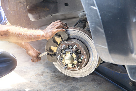 运输概念 手动机械修理制动刹车盘检查代替维修车轮安全技术替代品服务车库工具图片