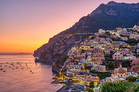 在意大利阿马尔菲海岸的波西塔诺(Positano)景象图片