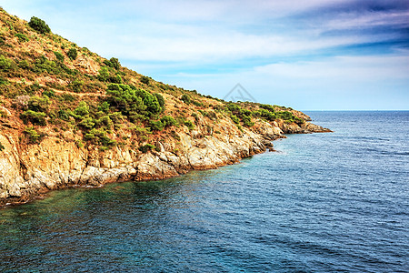 西班牙Roses附近海岸线高清图片
