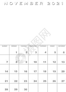 2021年11月2021日日历模板背景图片