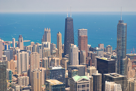 芝加哥天线从上方建筑学天空蓝色天际摩天大楼建筑景观城市图片