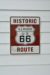 历史的伊利诺伊州66号公路褐色标志棕色历史性地标母亲旅行图片