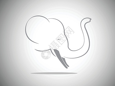 大象标志设计的矢量图解图片