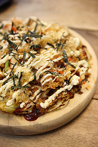日食 日本披萨美食饼子乌贼饮食面粉地区盘子课程红烧来源图片