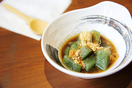 瓦拉比莫希面粉粉末木菜子果子江户大豆美食玻璃食物糖果图片
