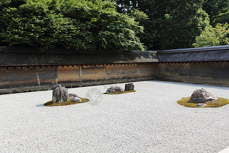 京都的石头花园帝国信仰异国岩石佛教徒武士思考公园皇帝石头图片