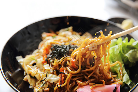 日日美菜 炸面食物海苔海鲜筷子猪肉午餐章鱼美食用餐面条图片
