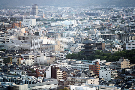 京都 日出时的日本城市风景商业市中心景观风景日落中心游客地标公共汽车旅行图片