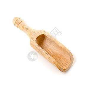 白色背景上孤立的空木独木勺厨房食物勺子生产食谱生态木头调味品乡村香料图片