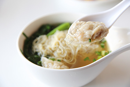 面条和虾子 中国菜猪肉饺子餐厅食物美食蔬菜午餐白色洋葱黄色图片