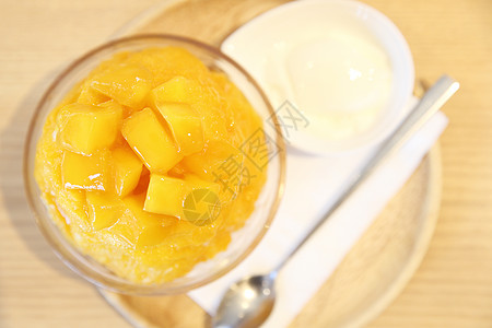 日本甜食 芒果刮冰果子美食盘子奶油服务糖浆牛奶水果食物味道图片