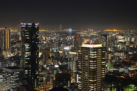 东京夜景日本大阪市夜景时的城市风景景观摩天大楼城市游客建筑学建筑风景天际全景市中心背景