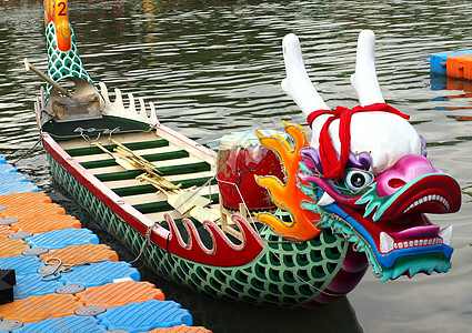 台湾传统龙船台湾围巾驳船神话遗产迷信怪物文化座位节日图片
