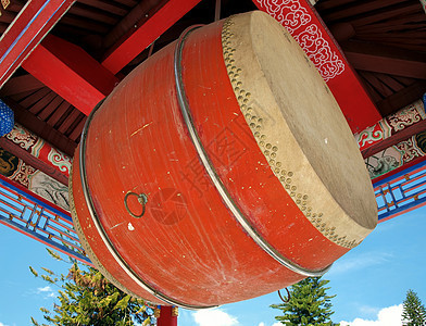 大型寺庙鼓背景图片