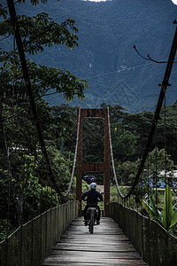 拉卡涅拉佩斯大桥旅行冒险景观国家木头晴天金属热带小路电缆图片