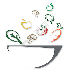 沙拉碗设计符号矢量 EPS1盘子蔬菜萝卜饮食边界午餐营养图表菜单插图图片